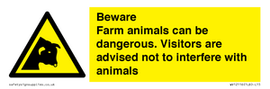 Beware Farm animals can be dangerous. Visitors are advised not to interfere with animals